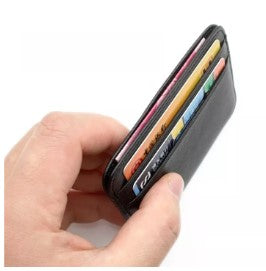 Ultra Slim Minimalist Mens Leather Travel Card Wallet