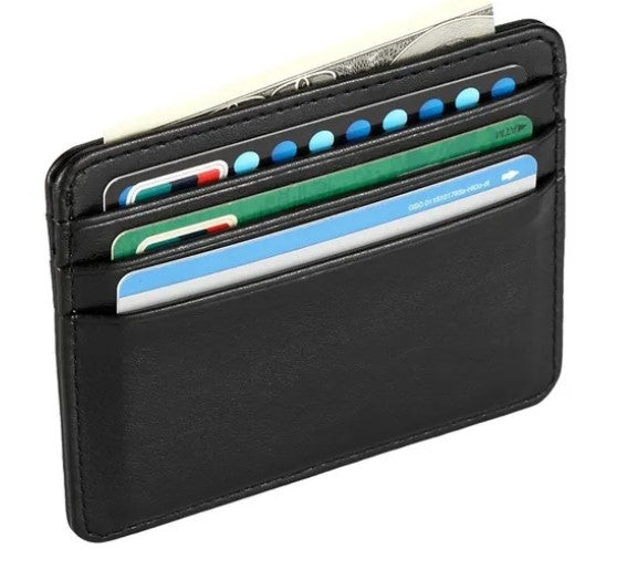 Ultra Slim Minimalist Mens Leather Travel Card Wallet